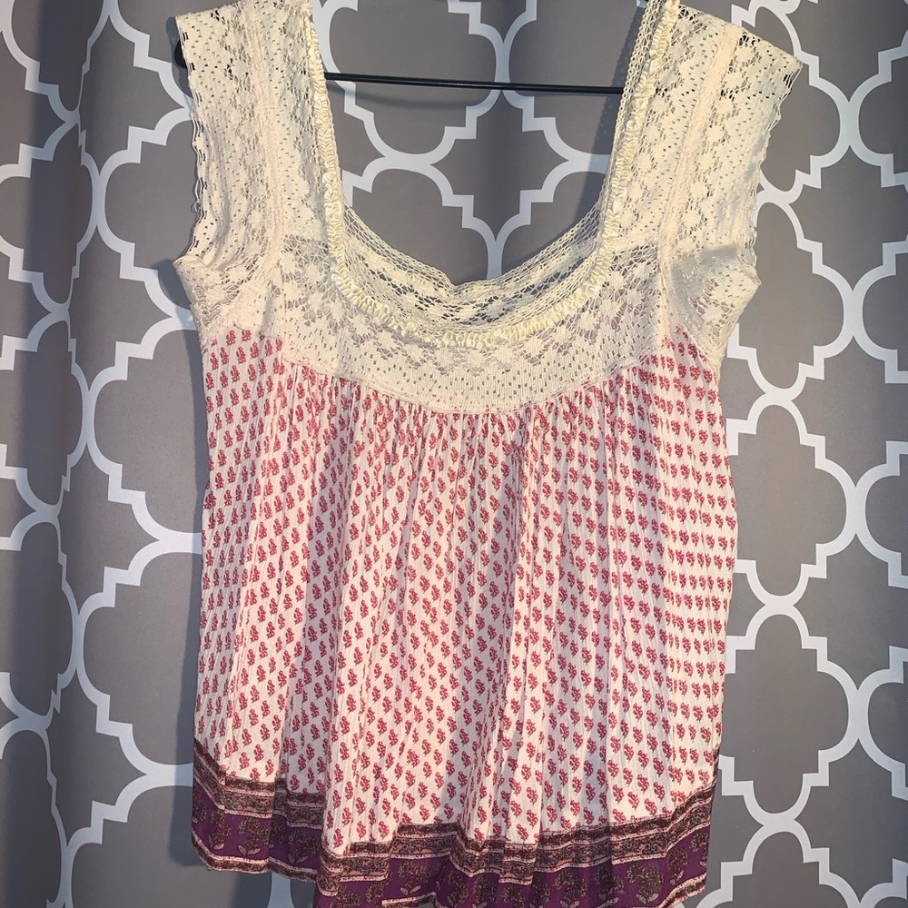 Pink flowered blouse